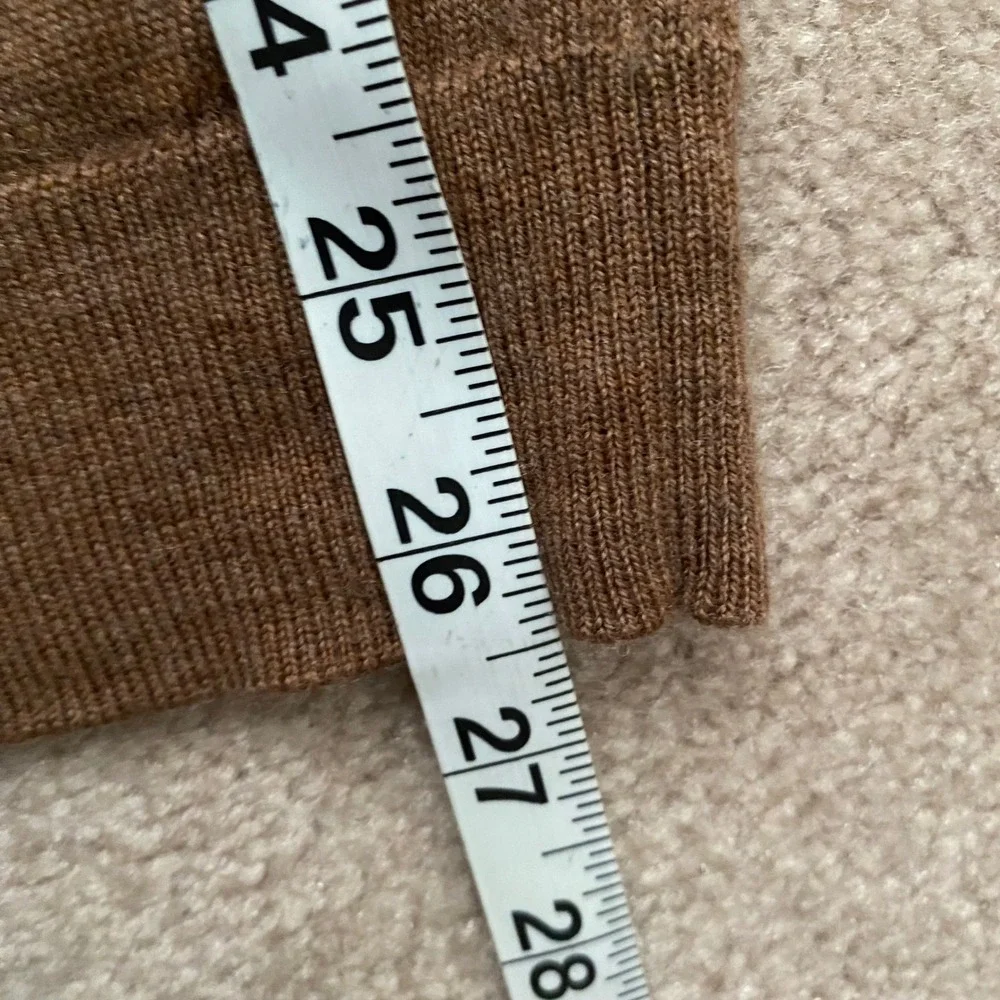 J Crew Mens Merino Wool V Neck Long Sleeve Sweater Brown XL Casual‎ Preppy Cozy